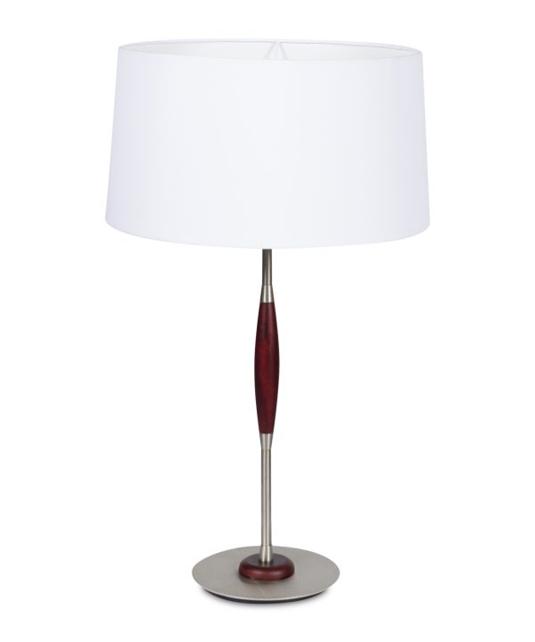 City Lamp Mahogany & White Shade​