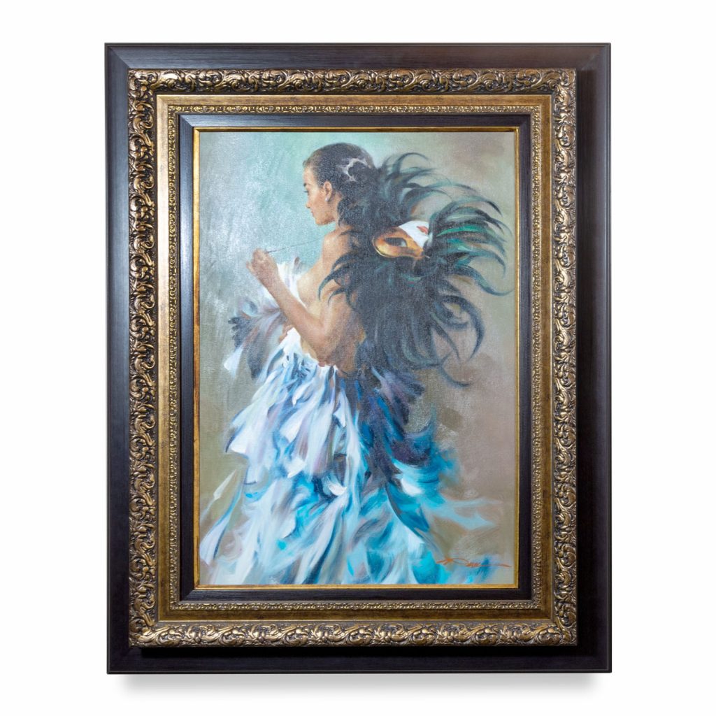 Stephen Pan - Original Blue Oil Painting